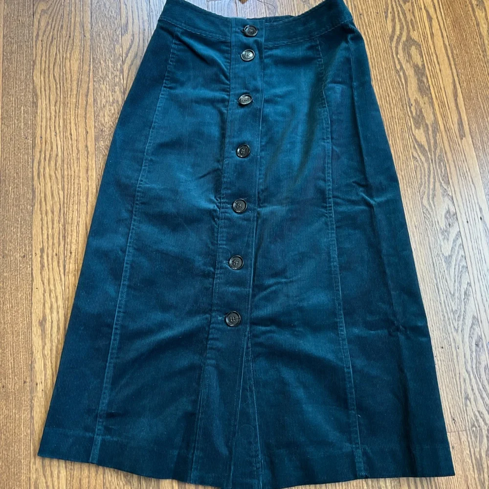 Banana Republic Teal Button-Front Midi Skirt - Picture 2 of 5